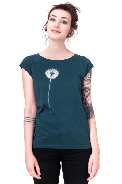 Frauenshirt Pusteblume dunkelgrün M
