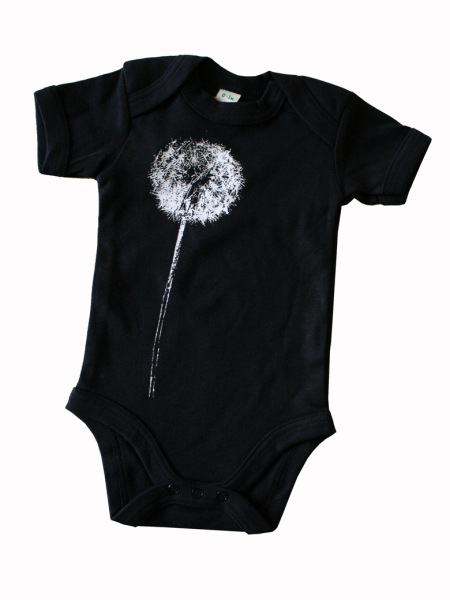 Bio-Babybody Pusteblume, schwarz