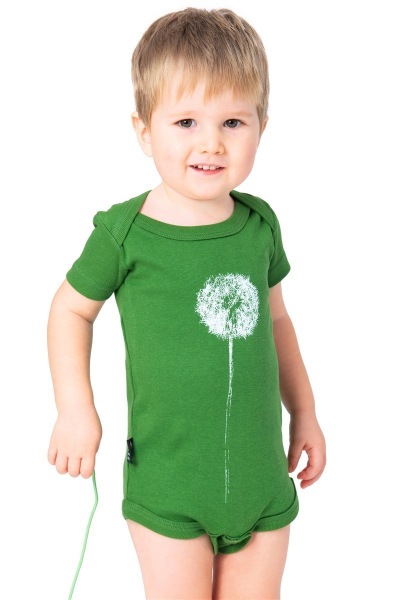 Bio-Babybody Pusteblume, grün