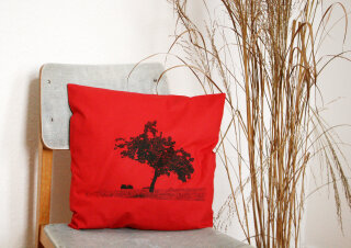 Bio-Kissenbezug Apfelbaum, rot 40x40 cm