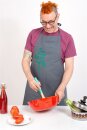 Handgewebte Kochschürze Petersilie graphit