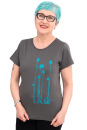 Frauen T-Shirt Kenia Distel dunkelgrau L