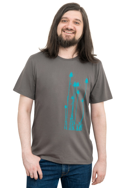Männershirt Kenia Distel dunkelgrau M
