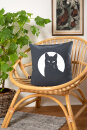 Bio-Kissenbezug Schwarzer Kater, anthrazit 40x40 cm