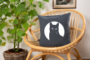 Bio-Kissenbezug Schwarzer Kater, anthrazit 40x40 cm