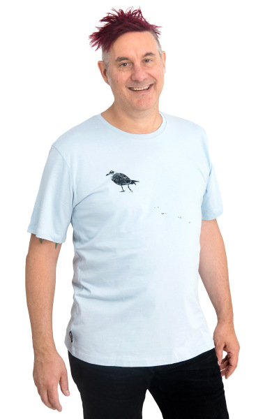 Männershirt Kenia Möwe hellgrau L