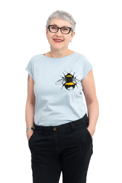 Frauen Raglan-Shirt Kenia Erdhummel hellgrau XL