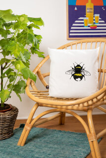 Bio-Kissenbezug Erdhummel, weiß 40*40