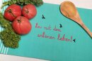 Handgewebtes Geschirrtuch Her mit... türkis