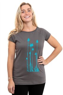 Frauen Raglan-Shirt Kenia Distel dunkelgrau