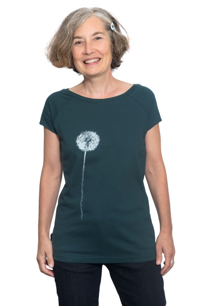 Frauen Raglan-Shirt Kenia Pusteblume dunkelgrün M