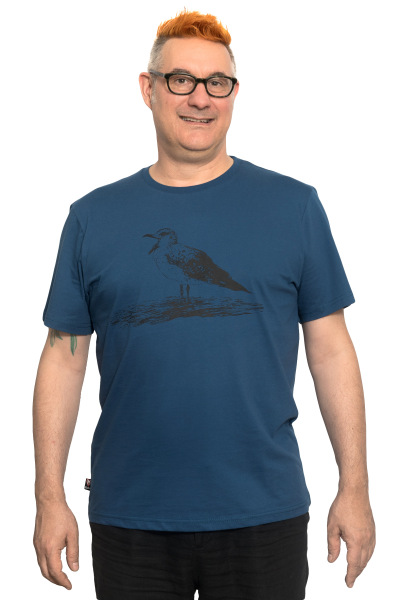 Männershirt Kenia Mittelmeermöwe blau