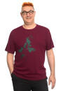 Männershirt Brombeere weinrot XL