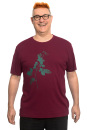 Männershirt Brombeere weinrot XXL