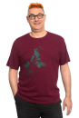 Männershirt Brombeere weinrot XXL