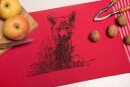 Handgewebtes Geschirrtuch Junger Fuchs rot