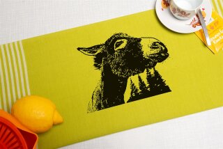 Handgewebtes Geschirrtuch Esel hellgrün