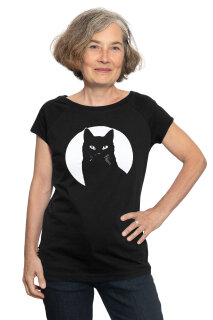 Frauen Raglan-Shirt Kenia Schwarzer Kater
