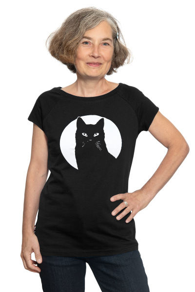 Frauen Raglan-Shirt Kenia Schwarzer Kater M