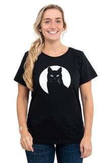 Frauen T-Shirt Kenia Schwarzer Kater schwarz