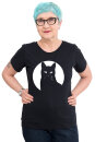 Frauen T-Shirt Kenia Schwarzer Kater schwarz