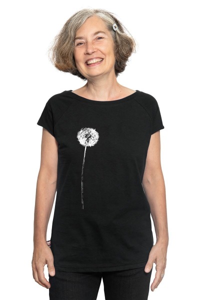 Frauen Raglan-Shirt Kenia Pusteblume schwarz XXL