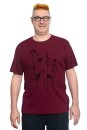 Männershirt Schmetterlingswiese weinrot