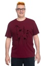 Männershirt Schmetterlingswiese weinrot S