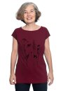 Frauenshirt Schmetterlingswiese weinrot