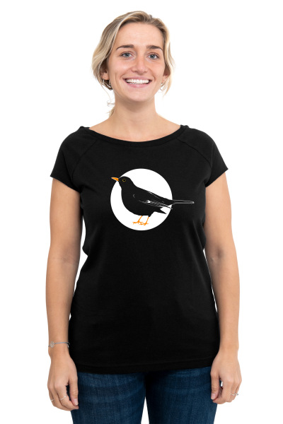 Frauen Raglan-Shirt Kenia Amsel schwarz L