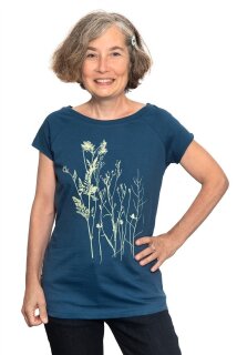 Frauen Raglan-Shirt Kenia Wilde Wiese blau