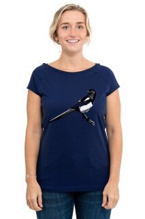 Frauen Raglan-Shirt Kenia Elster dunkelblau