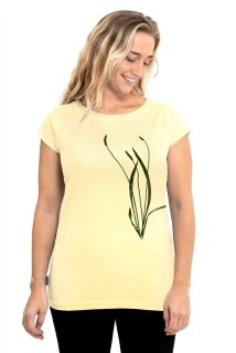 Frauen Raglan-Shirt Kenia Spitzwegerich gelb M