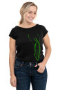 Frauen Raglan-Shirt Kenia Spitzwegerich schwarz