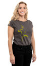 Frauen Raglan-Shirt Kenia Schöllkraut dunkelgrau